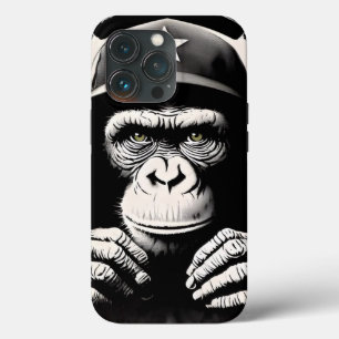Banksy DJ Monkey Gorilla Chimp Art Print iPhone 13 Pro Case
