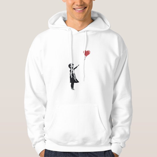 Banksy Graffiti - Girl with Balloon, Street art Hoodie (Front)