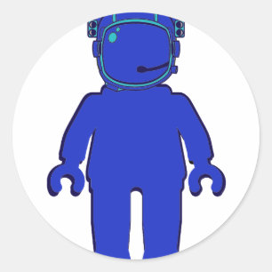 Banksy Style Astronaut Minifig Classic Round Sticker