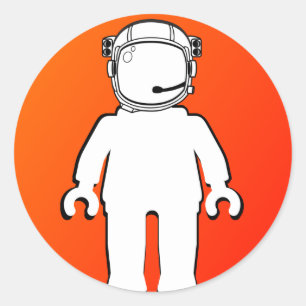 Banksy Style Astronaut Minifig Classic Round Sticker