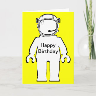 Banksy Style Astronaut Minifig Happy Birthday Card