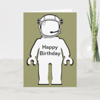 Banksy Style Astronaut Minifig Happy Birthday Card