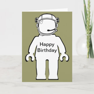 Banksy Style Astronaut Minifig Happy Birthday Card