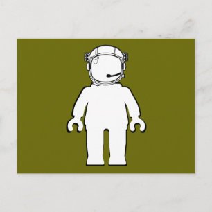 Banksy Style Astronaut Minifig Postcard