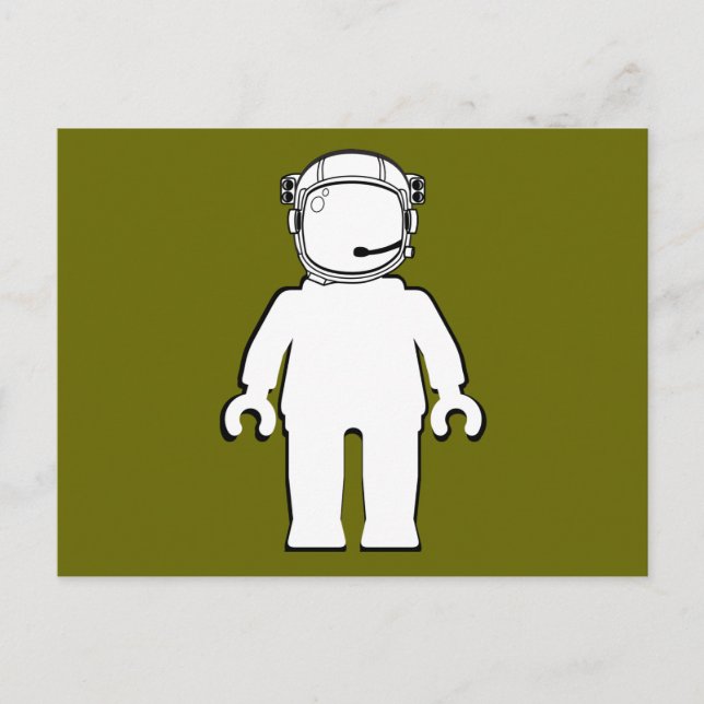 Banksy Style Astronaut Minifig Postcard (Front)