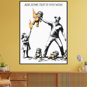 Banksy Style Humorous Russian Bear Canvas Print