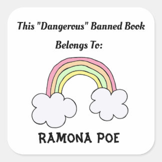 Banned Book Rainbow  Book Label