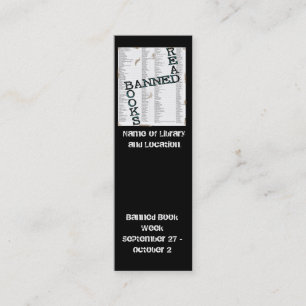 Banned Book Week Mini Bookmark to Customize Business Card