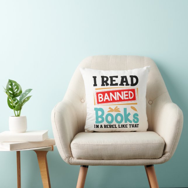Banned Books Awareness Literacy Rebel Cushion (Chair)