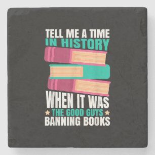 Banned Books Quote  Stone Coaster