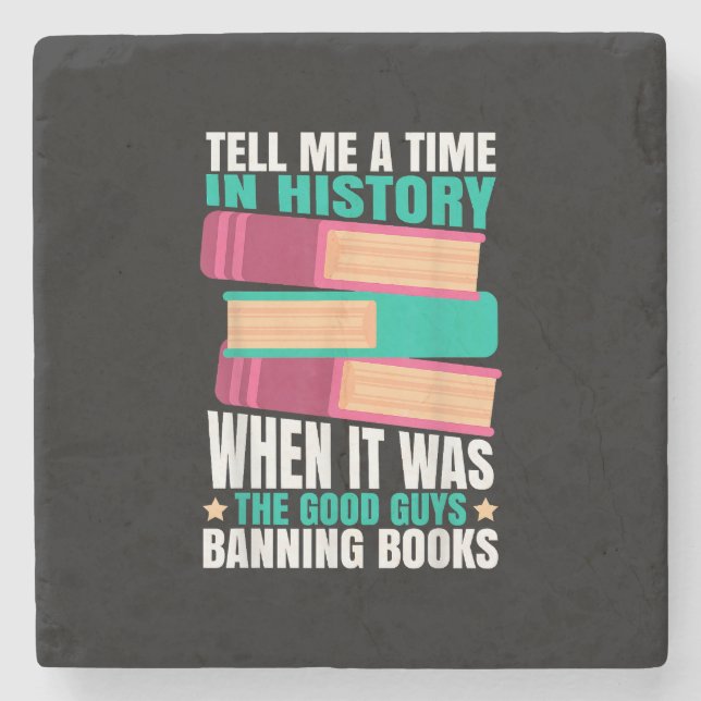 Banned Books Quote  Stone Coaster (Front)