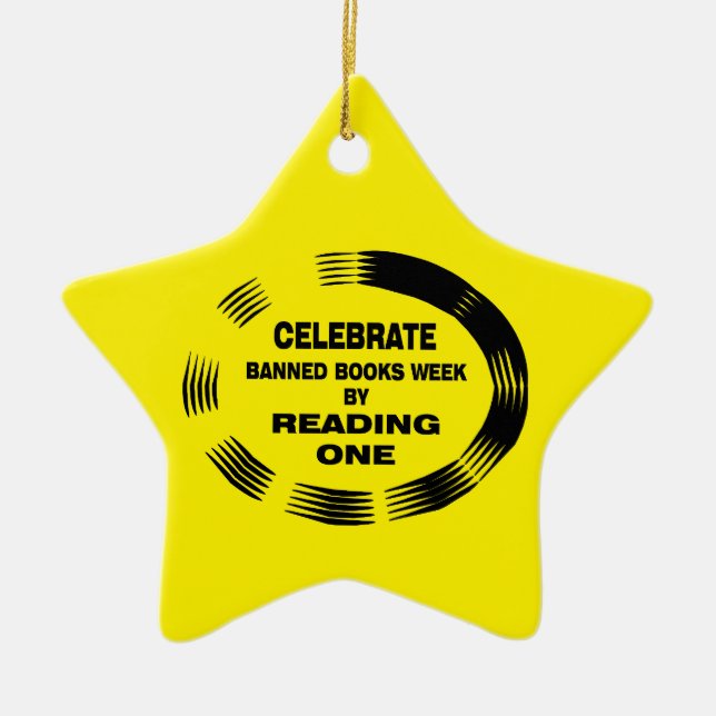 Banned Books Week Oval Ceramic Ornament (Front)