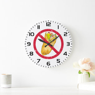 Banned Food Sign Large Clock