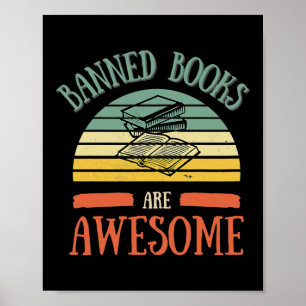 Banned Reader Books Retro Men Women Kids  Poster