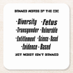 Banned Words Of The CDC Coaster