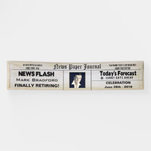 BANNER 12' x 2.5'- NEWS PAPER RETIREMENT - PHOTO