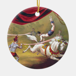 Banner Act Vintage Circus Art Ceramic Ornament