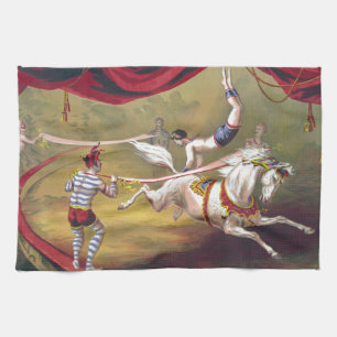 Banner Act Vintage Circus Art Tea Towel