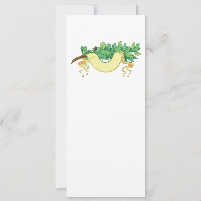 Banner and branch of green oak leaves (Front)