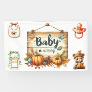Banner-Autumn Baby Shower Banner-3 x 5 ft Banner
