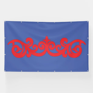 Banner Blue Red Ornamental Outdoor Display