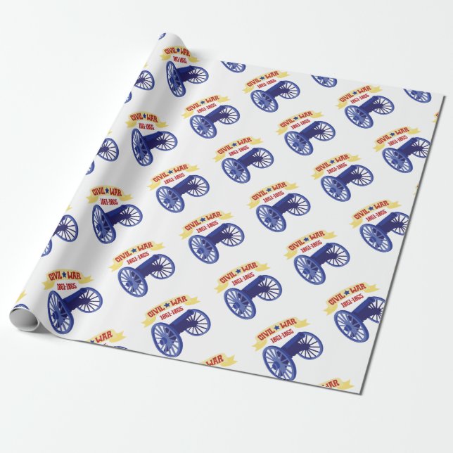 Banner & Cannon Wrapping Paper (Unrolled)