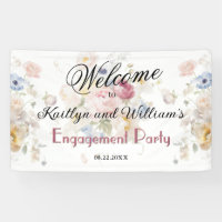 BANNER Elegant Floral Engagement Party Welcome