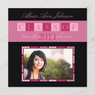 Banner Graduation Invitation Announcement (pink)