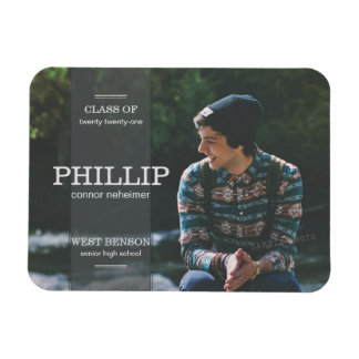 Banner Grey Photo Graduation Announcement Magnet