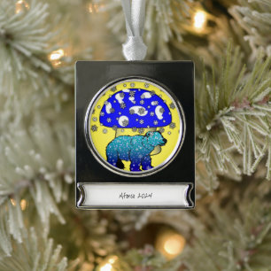 Banner Ornament Snow Polar Bear