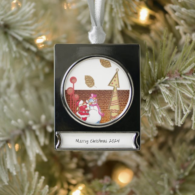 Banner Ornament Snowman Santa  (Tree)