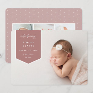Banner Overlay Horizontal Photo Birth Announceme Announcement