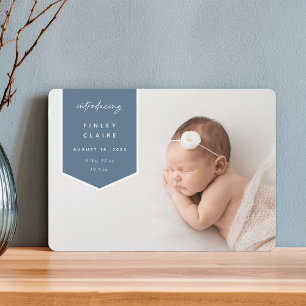 Banner Overlay Horizontal Photo Birth Announcement