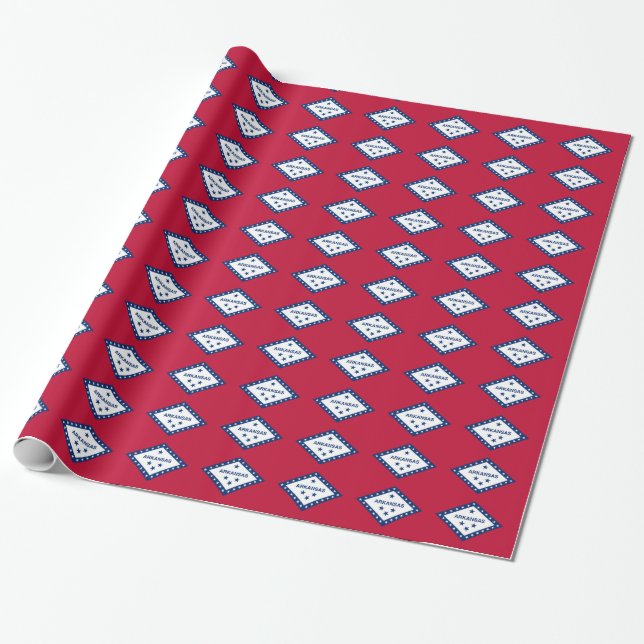 Banner Pattern Of Arkansas Wrapping Paper (Unrolled)