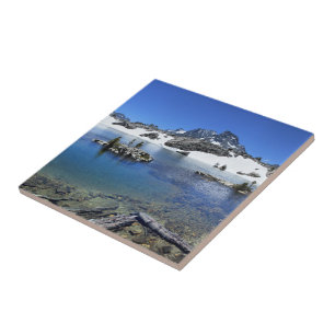 Banner Peak and a Mountain Lake - Sierra Nevada Ceramic Tile