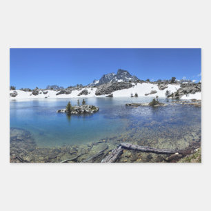 Banner Peak and a Mountain Lake - Sierra Nevada Rectangular Sticker