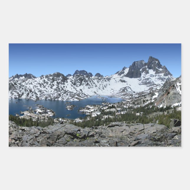 Banner Peak over Garnet Lake - Sierra Nevada Rectangular Sticker (Front)