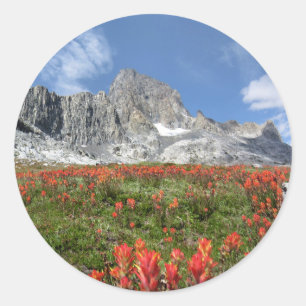 Banner Peak Wildflowers - Ansel Adams Wilderness Classic Round Sticker
