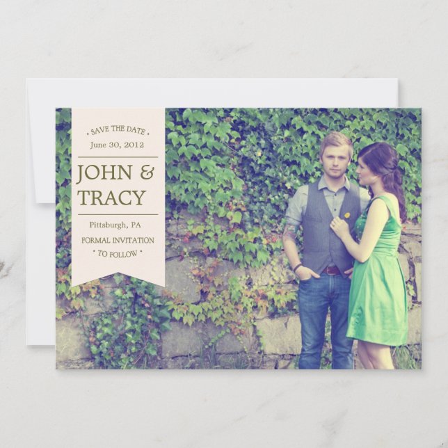 Banner Photo Save the Date Card (Front)