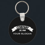 Banner Ribbon, Company Name Key Ring<br><div class="desc">Banner Ribbon,  Company Name Key Ring by The Business Card Store.</div>