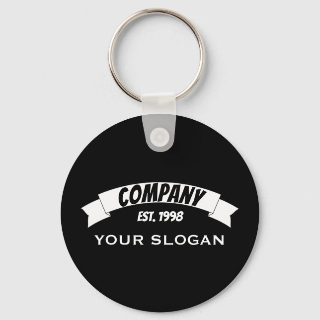 Banner Ribbon, Company Name Key Ring (Front)
