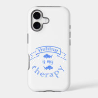 Banner ribbon quote Fishing is my therapy