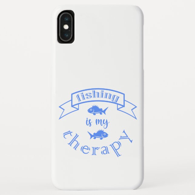 Banner ribbon quote Fishing is my therapy Case-Mate iPhone Case (Back)