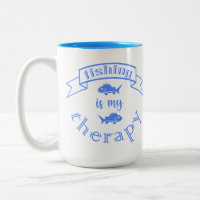 Banner ribbon quote Fishing is my therapy