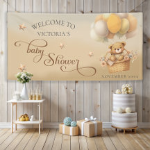 Banner teddy bear baby shower