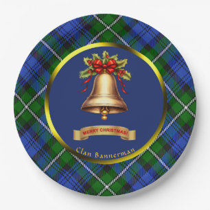 Bannerman Tartan Personalised Christmas Paper Plate