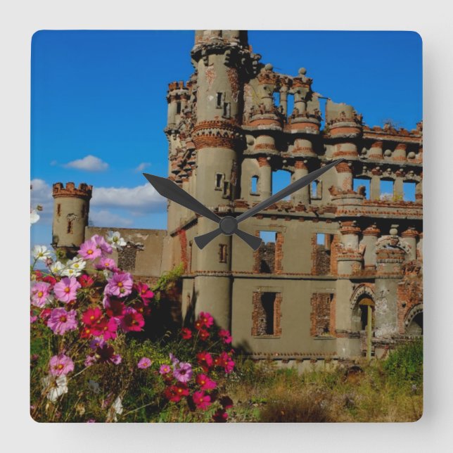 Bannerman's Castle on Bannerman Island Square Wall Clock (Front)