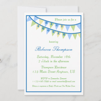 Banners Baby Shower Invitation