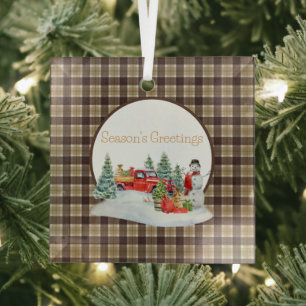 Bannockbane Original Scottish Tartan Glass Tree Decoration