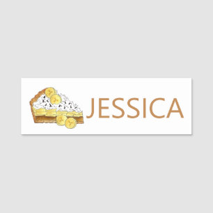 Banoffee Banana Toffee Pie Slice UK British Food Name Tag